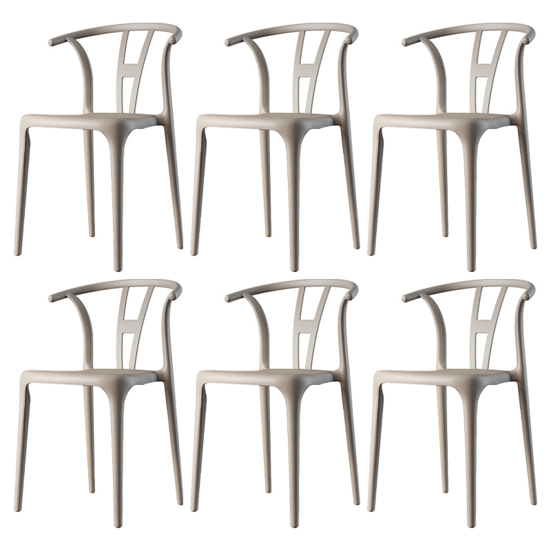 Modern Plastic Chair Matte Finish Chair with 4 Legs for Home