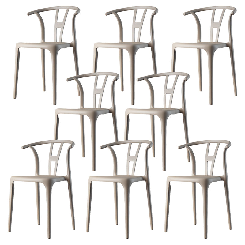 Modern Plastic Chair Matte Finish Chair with 4 Legs for Home