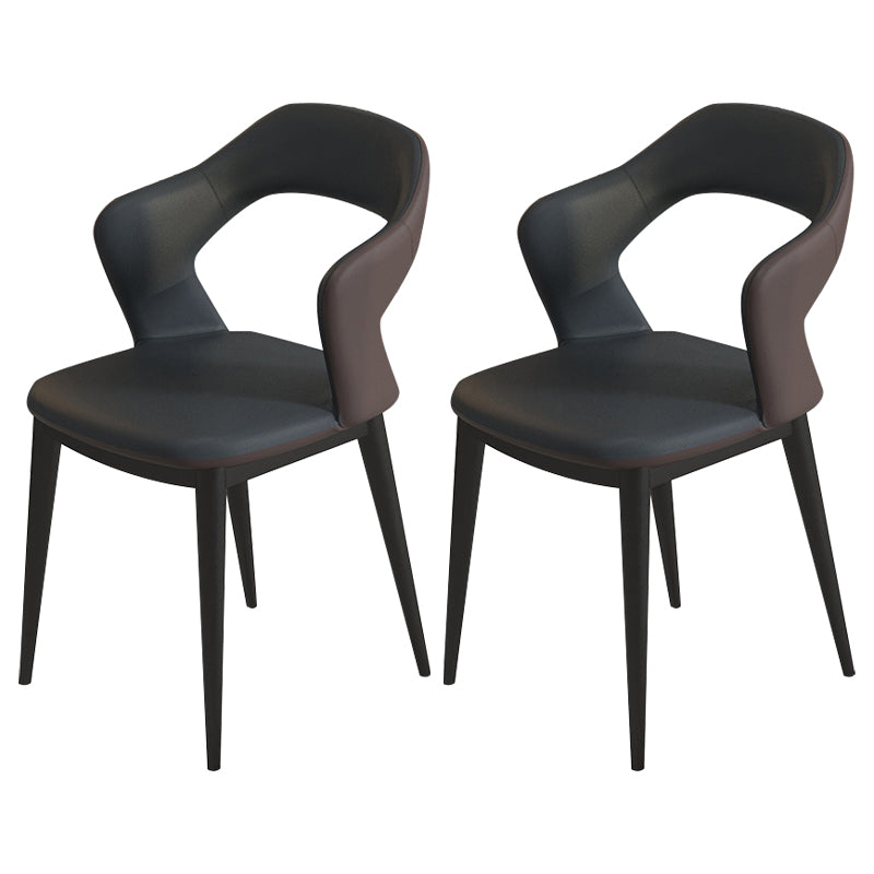 Modern Style Faux Leather Dining Side Chairs Open Back Dining Side Chair