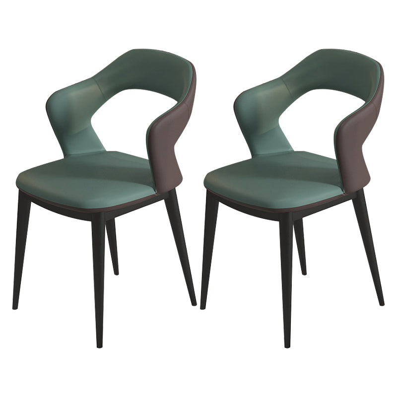 Modern Style Faux Leather Dining Side Chairs Open Back Dining Side Chair