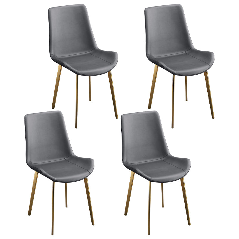 Glam Faux Leather Dining Chairs Metal Dining Room Chairs for Restaurant Use