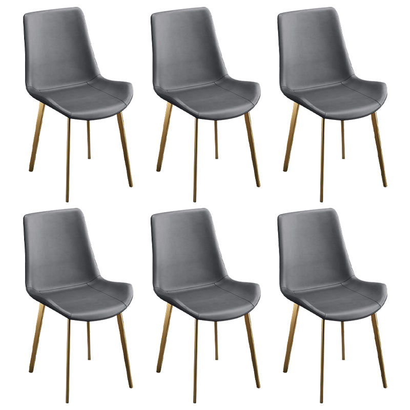 Glam Faux Leather Dining Chairs Metal Dining Room Chairs for Restaurant Use