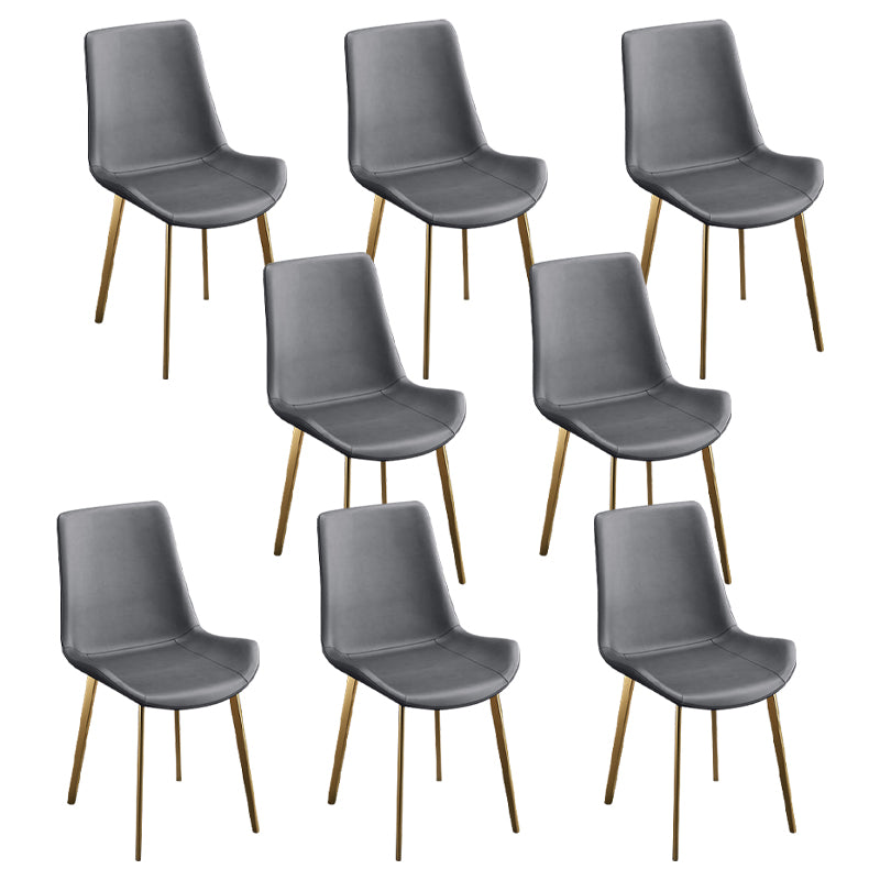 Glam Faux Leather Dining Chairs Metal Dining Room Chairs for Restaurant Use