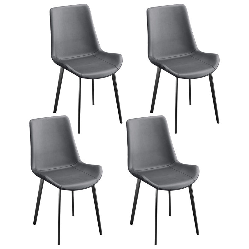 Glam Faux Leather Dining Chairs Metal Dining Room Chairs for Restaurant Use