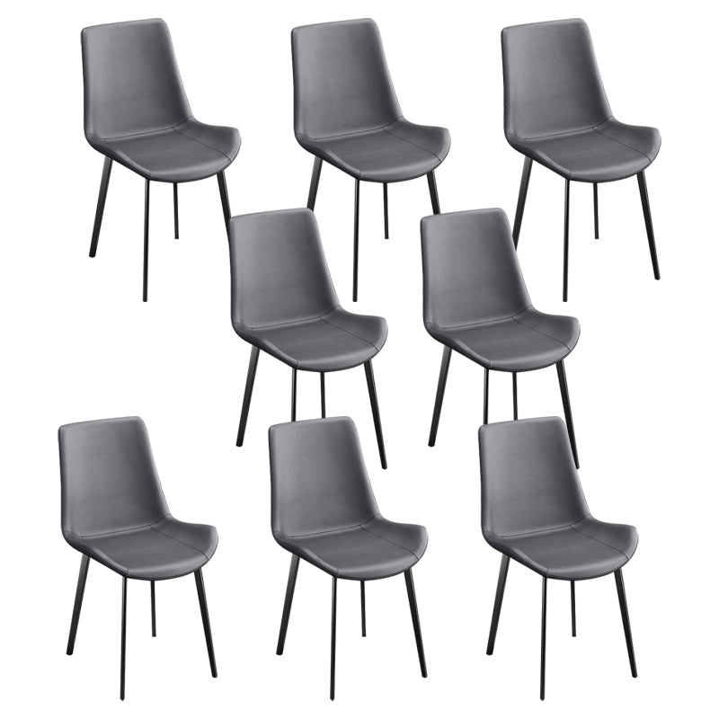 Glam Faux Leather Dining Chairs Metal Dining Room Chairs for Restaurant Use