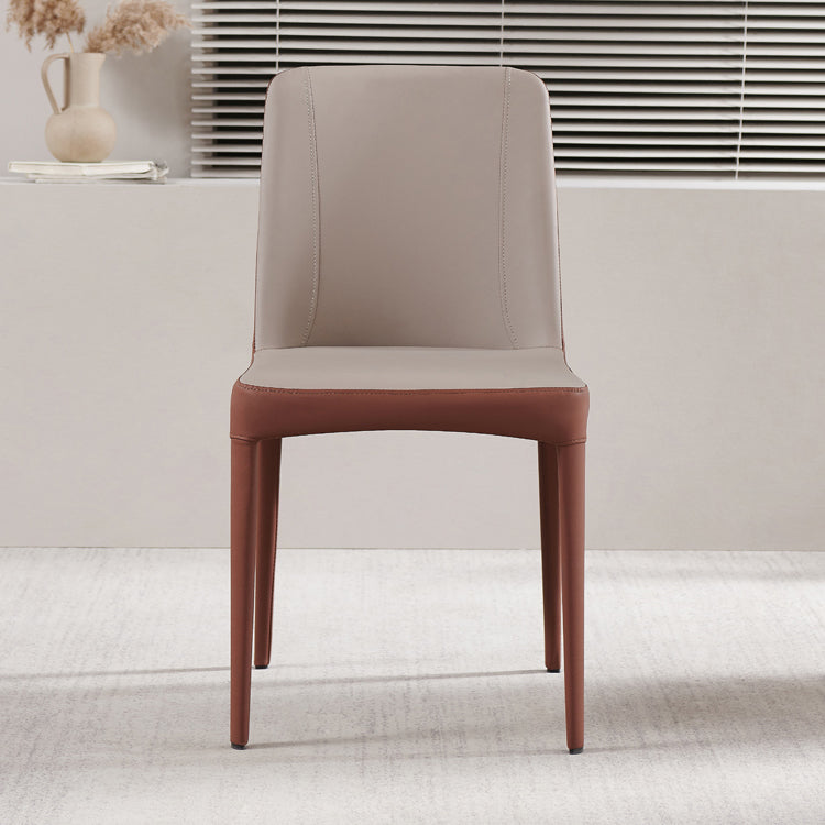 Contemporary Metal Dining Room Chair Faux Leather Dining Chair for Home Use