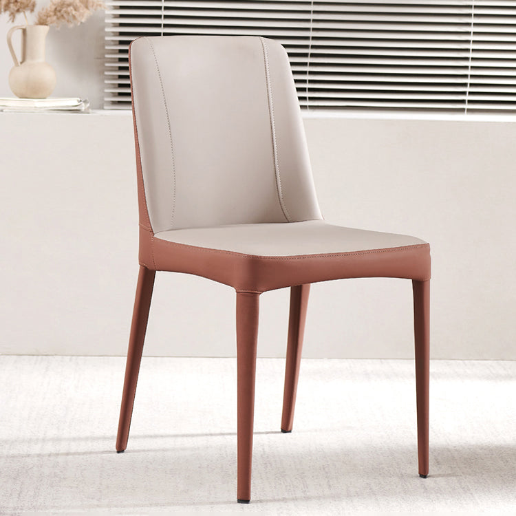 Contemporary Metal Dining Room Chair Faux Leather Dining Chair for Home Use