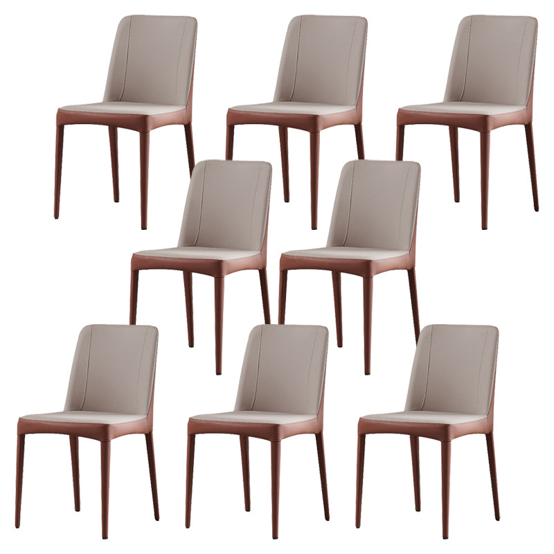 Contemporary Metal Dining Room Chair Faux Leather Dining Chair for Home Use