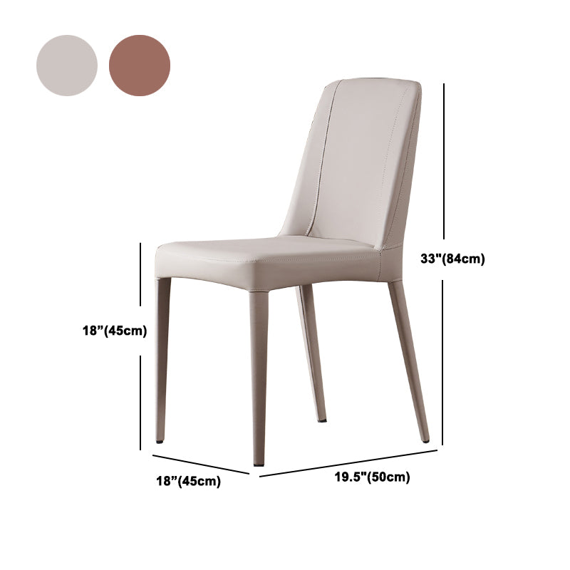 Contemporary Metal Dining Room Chair Faux Leather Dining Chair for Home Use