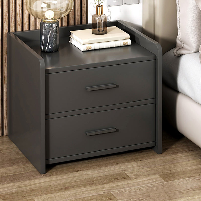 Wooden Nightstand with Drawer /16.5"20.8"Tall Nightstand in Brown / Black / White