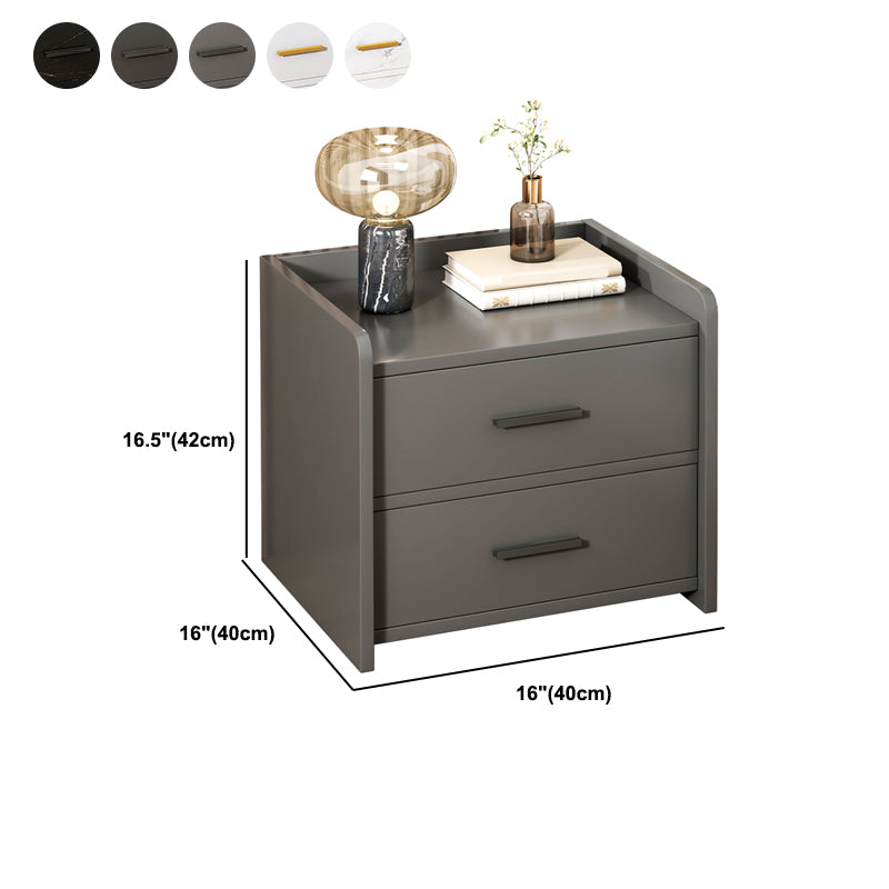 Wooden Nightstand with Drawer /16.5"20.8"Tall Nightstand in Brown / Black / White