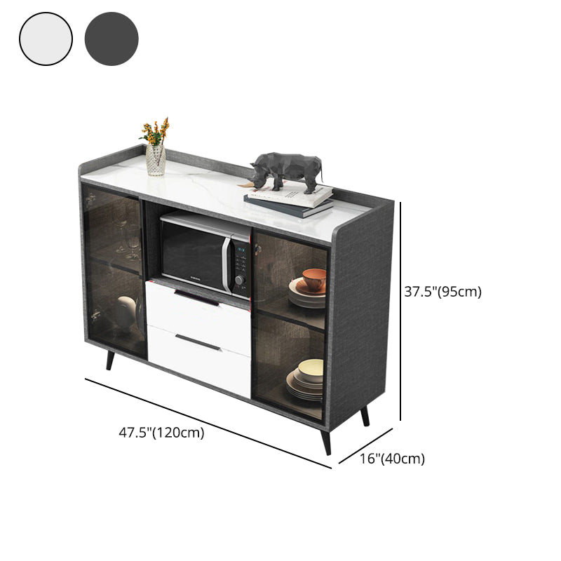 Rectangle Storage Sideboard Modern Kitchen Cabinet with Drawers and Doors without Lamp