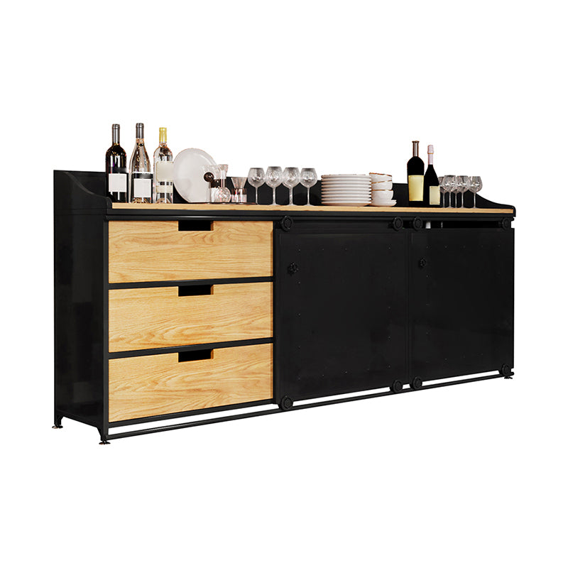 Modern Style Sideboard 3-drawer Sideboard with Sliding Door for Living Room