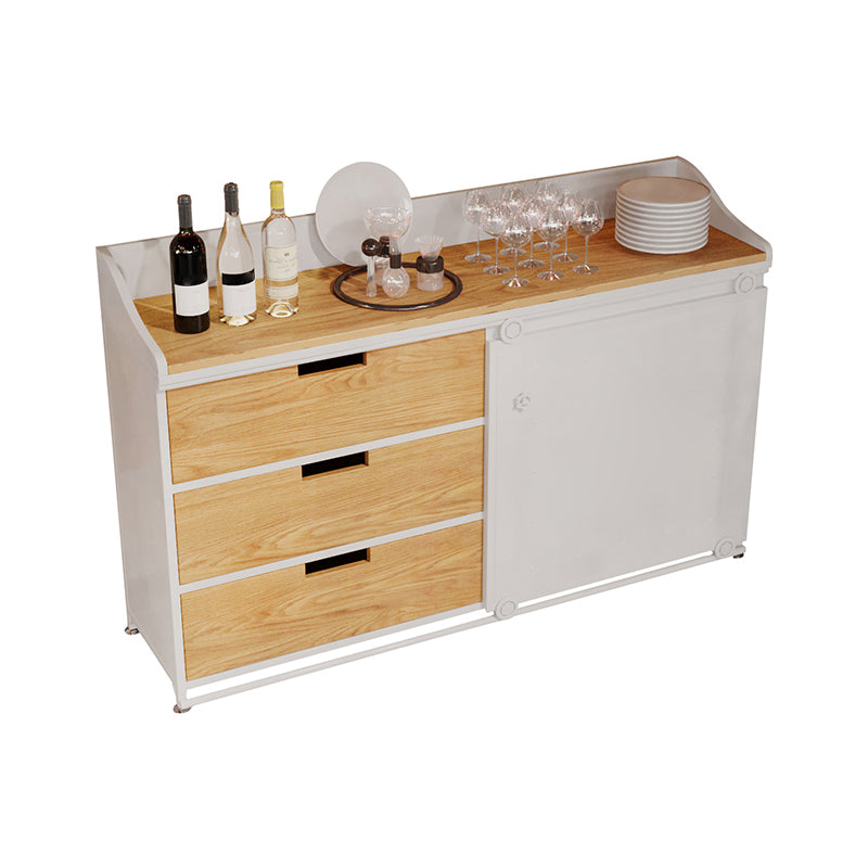 Modern Style Sideboard 3-drawer Sideboard with Sliding Door for Living Room