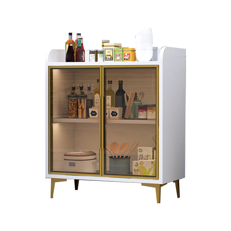 Glam Style Sideboard Engineered Wood Storage Dining Sideboard with Glass Door