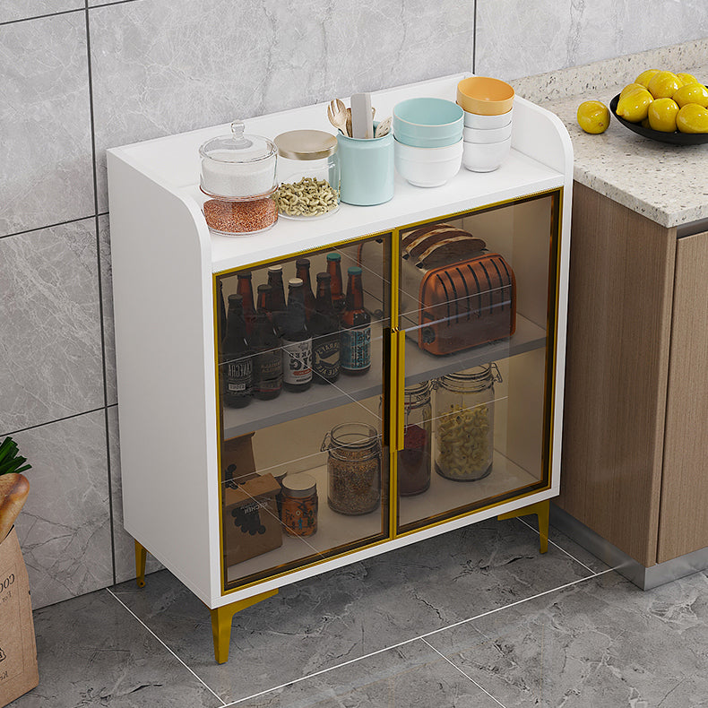 Glam Style Sideboard Engineered Wood Storage Dining Sideboard with Glass Door