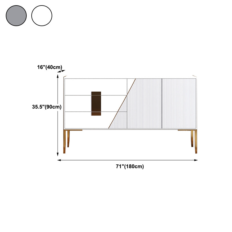 Luxury Sideboard Cabinet Rectangle Kitchen Sideboard with Drawers and Doors