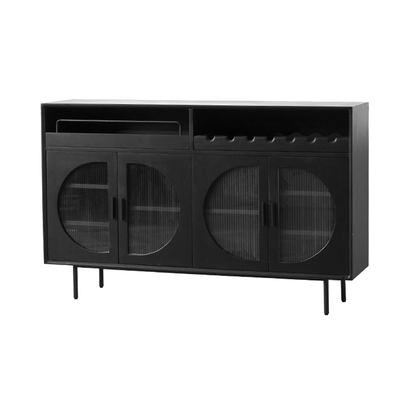 Modern Wood 39"H Sideboard Buffet Dining Room Buffet Server with Glass Doors