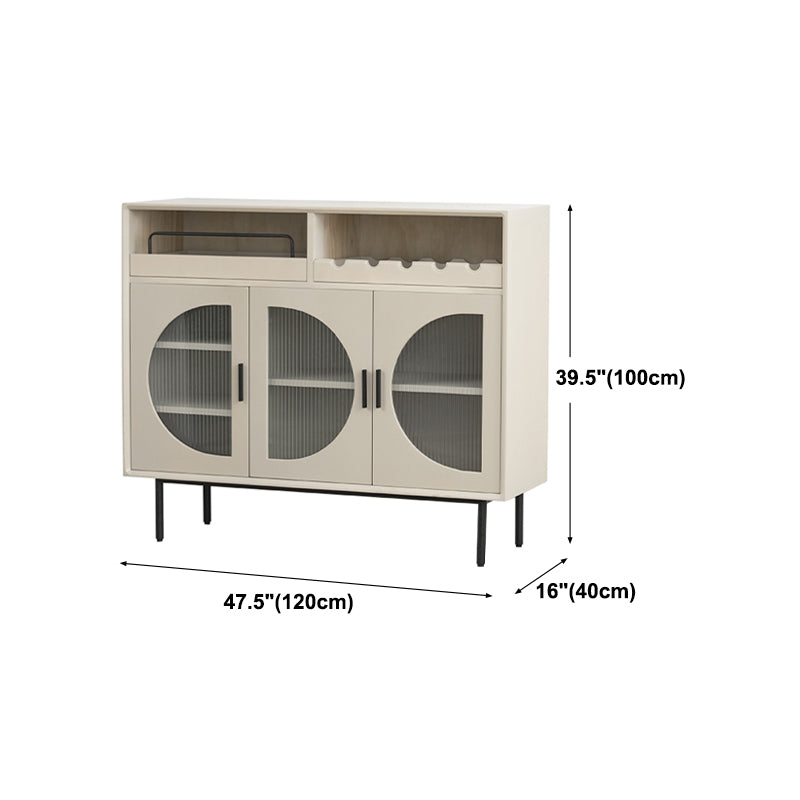 Modern Wood 39"H Sideboard Buffet Dining Room Buffet Server with Glass Doors