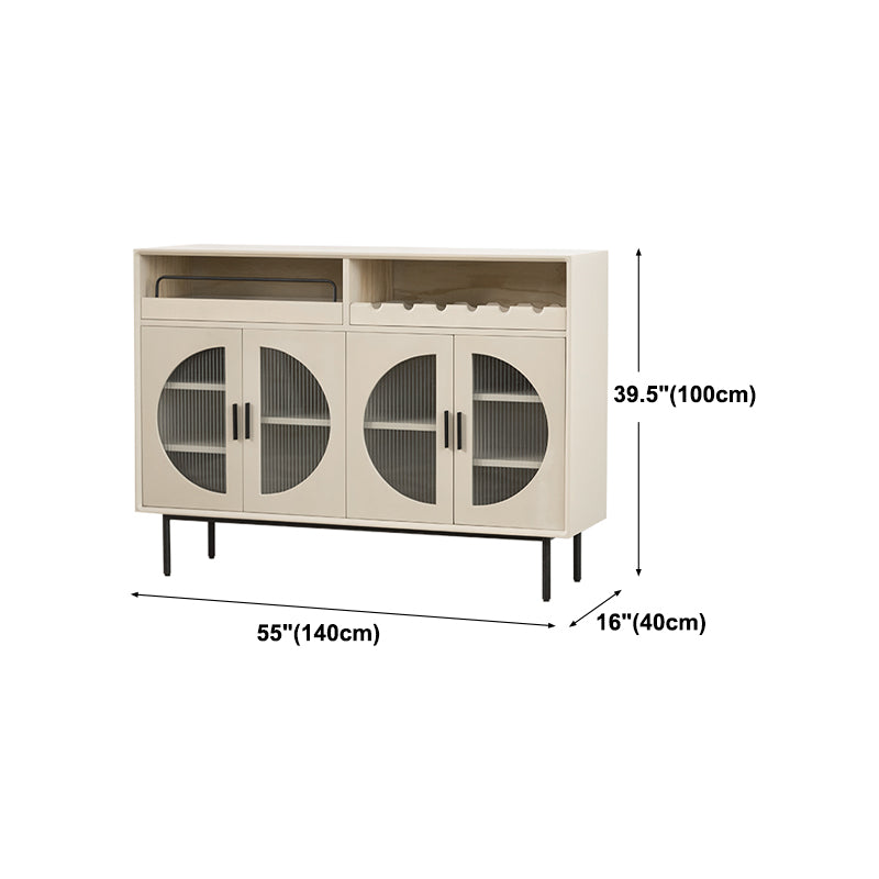 Modern Wood 39"H Sideboard Buffet Dining Room Buffet Server with Glass Doors