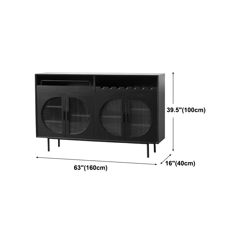 Modern Wood 39"H Sideboard Buffet Dining Room Buffet Server with Glass Doors