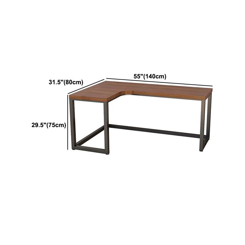 Industrial Style Writing Desk Solid Wood L-Shape Office Desk