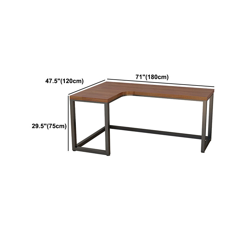 Industrial Style Writing Desk Solid Wood L-Shape Office Desk