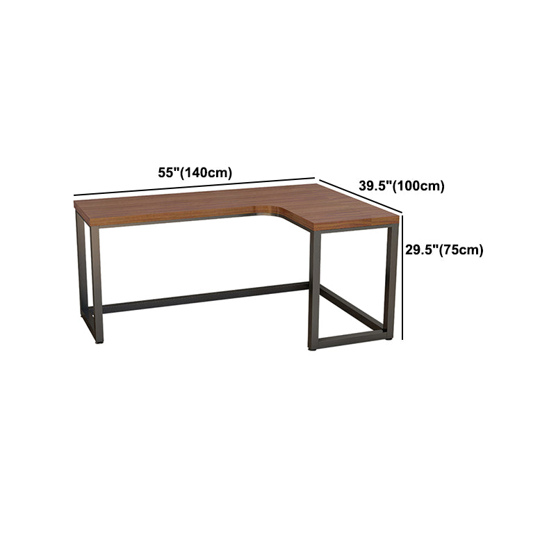 Industrial Style Writing Desk Solid Wood L-Shape Office Desk