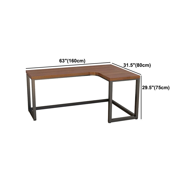 Industrial Style Writing Desk Solid Wood L-Shape Office Desk