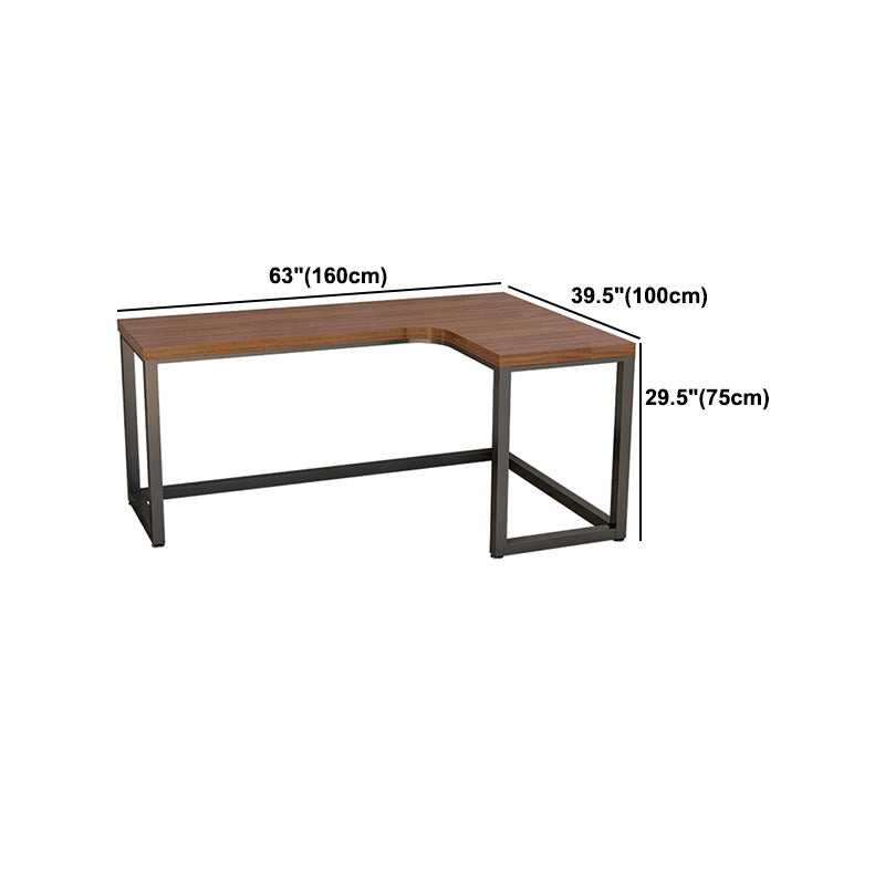 Industrial Style Writing Desk Solid Wood L-Shape Office Desk