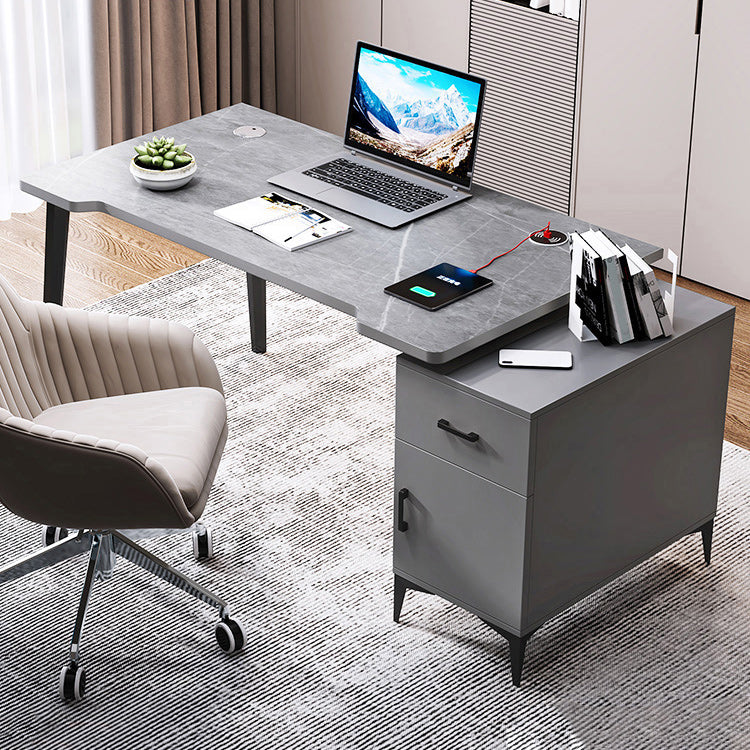 Contemporary Office Desk Home Writing Desk with Drawer and Cabinet