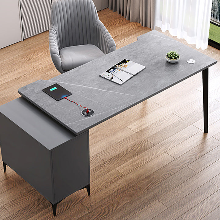 Contemporary Office Desk Home Writing Desk with Drawer and Cabinet