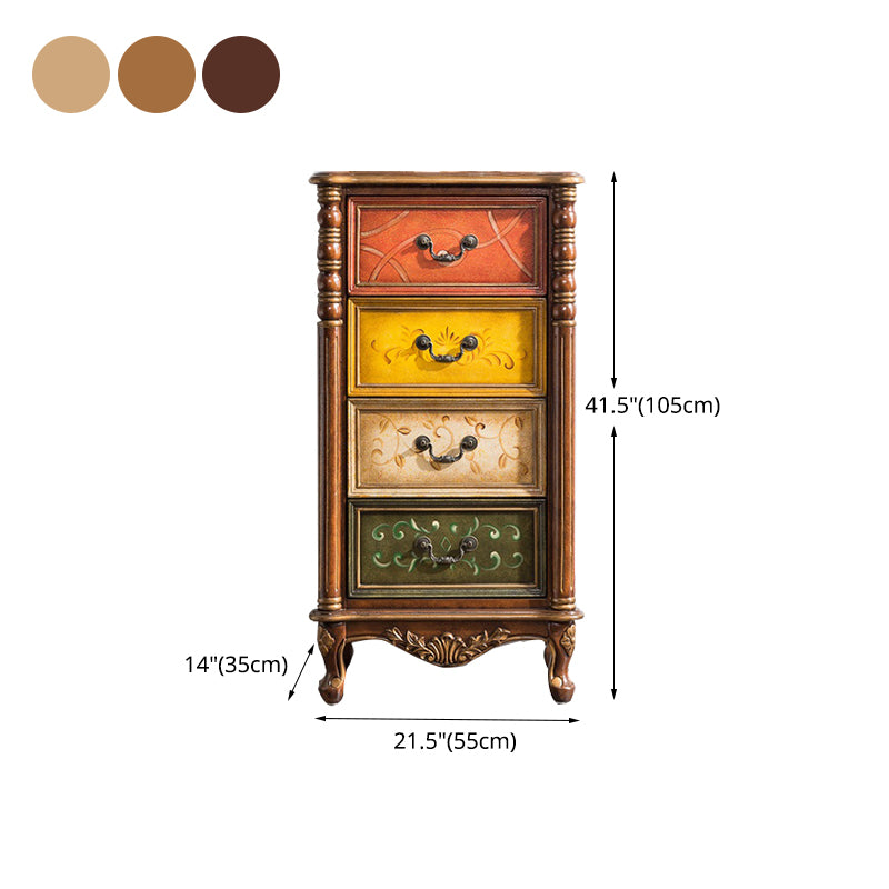 Solid Wood Lingerie Chest Traditional Style Bedroom Vertical Storage Chest