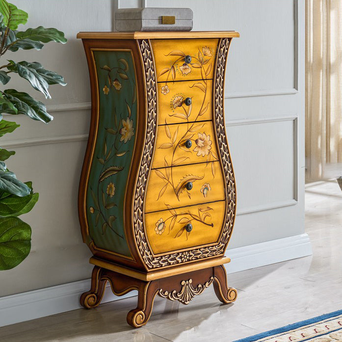 Vase Shape Wooden Lingerie Chest Traditional Style Bedroom Vertical Storage Chest