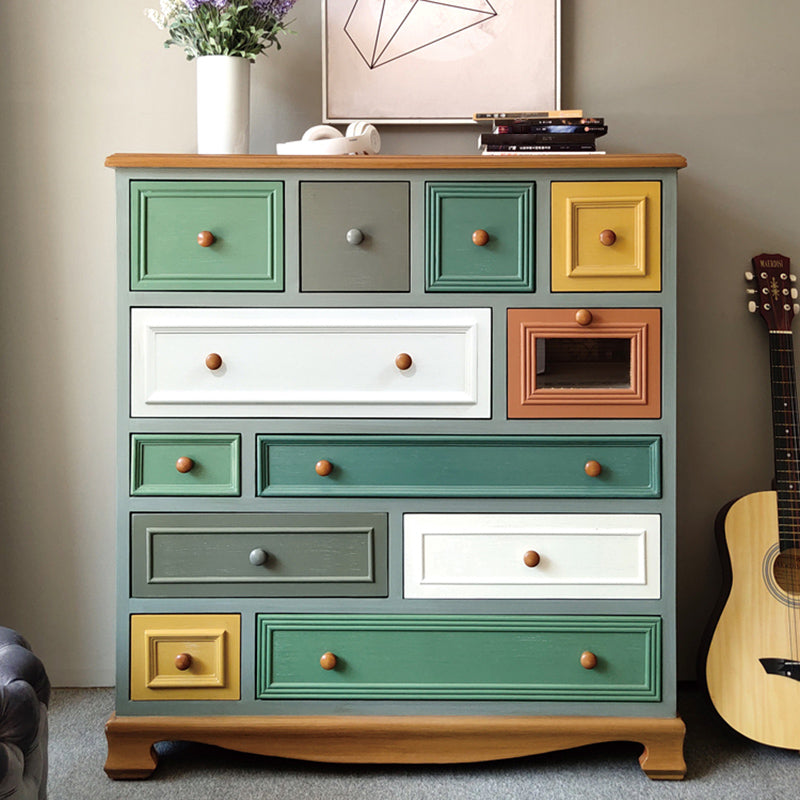 Wooden Storage Chest Dresser Retro Style Bedroom Storage Chest with Drawers