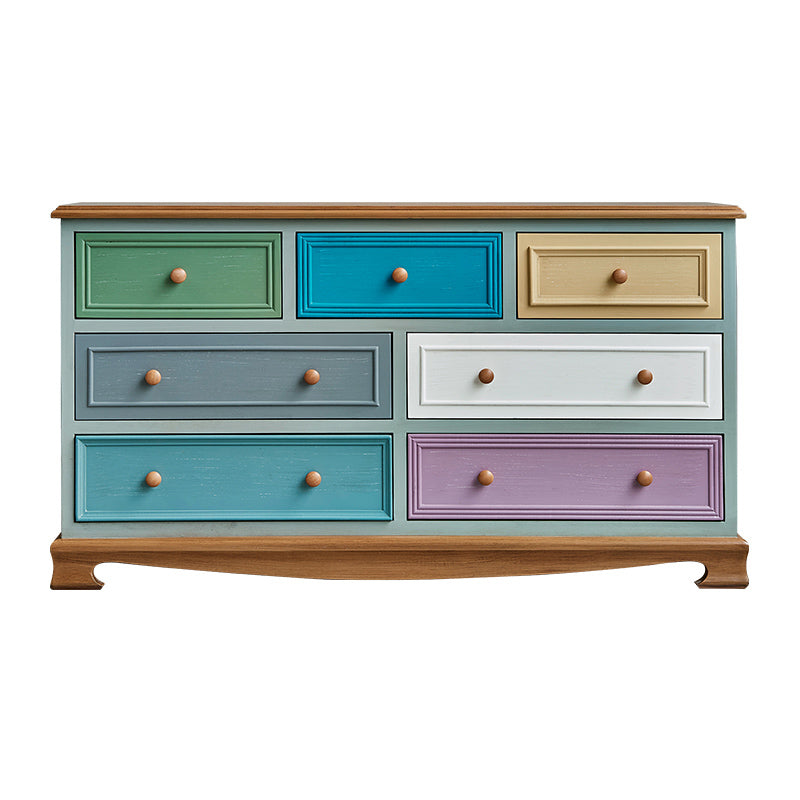 Wooden Storage Chest Dresser Retro Style Bedroom Storage Chest with Drawers