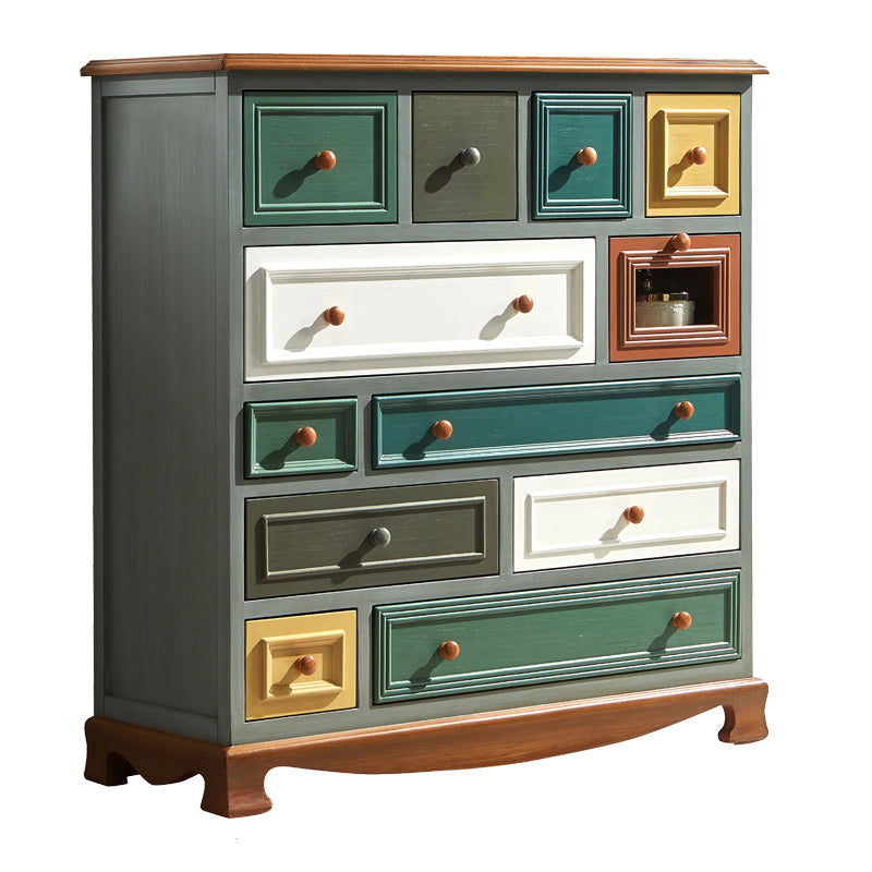 Bedroom Wooden Storage Chest Retro Storage Chest Dresser with Multi Drawers