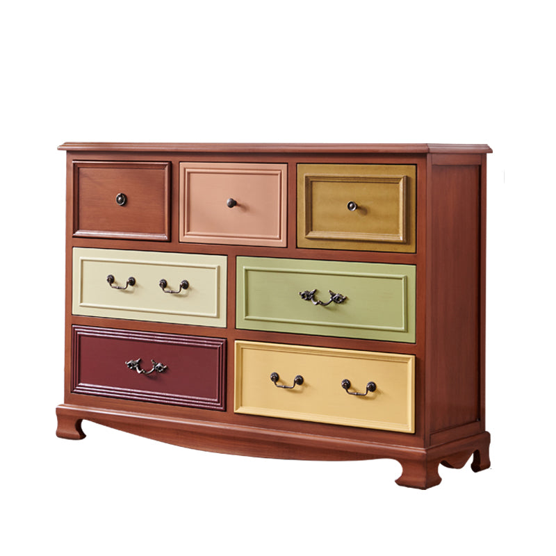 Bedroom Wooden Storage Chest Retro Storage Chest Dresser with Multi Drawers