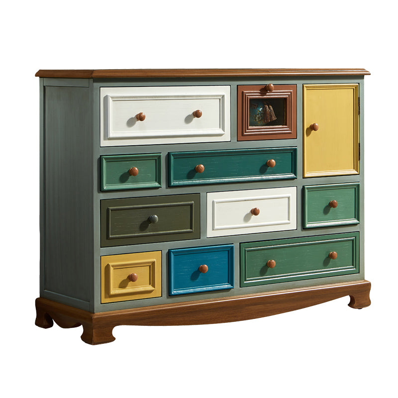 Bedroom Wooden Storage Chest Retro Storage Chest Dresser with Multi Drawers