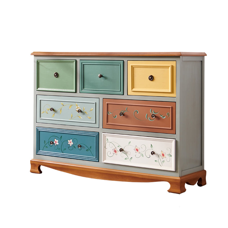 Bedroom Wooden Storage Chest Retro Storage Chest Dresser with Multi Drawers