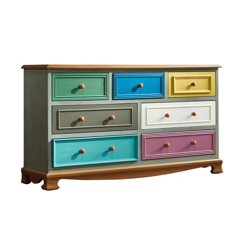 Bedroom Wooden Storage Chest Retro Storage Chest Dresser with Multi Drawers