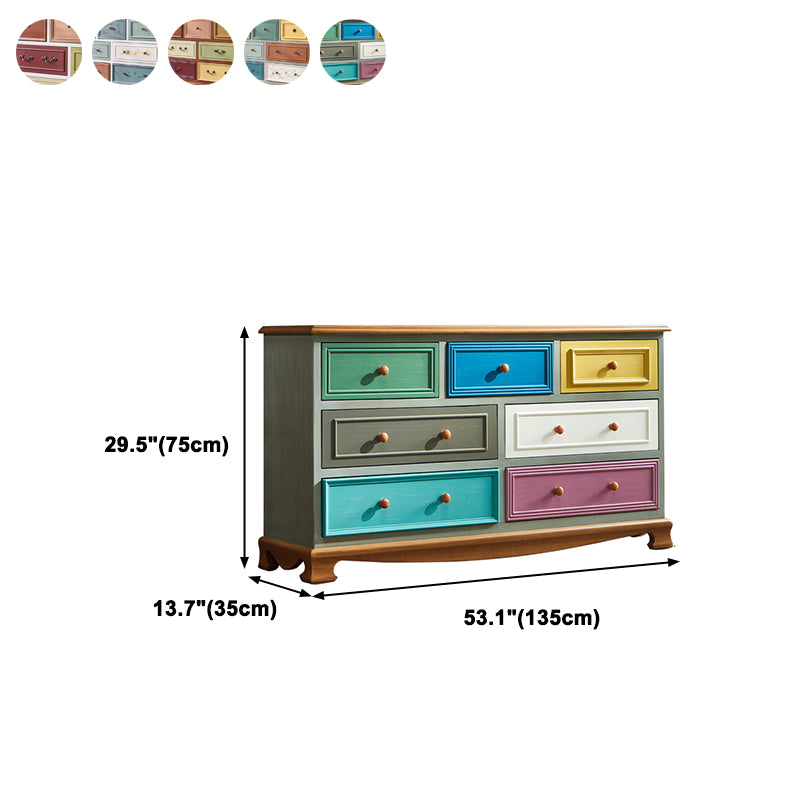Bedroom Wooden Storage Chest Retro Storage Chest Dresser with Multi Drawers