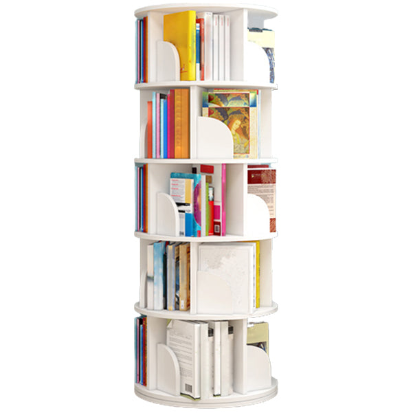 Modern Artificial Wood Bookcase Cylinder Bookshelf for Home Office