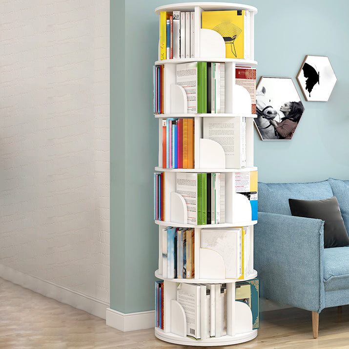 Modern Artificial Wood Bookcase Cylinder Bookshelf for Home Office