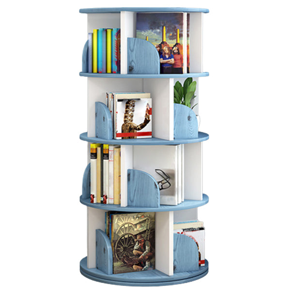 Modern Artificial Wood Bookcase Cylinder Bookshelf for Home Office