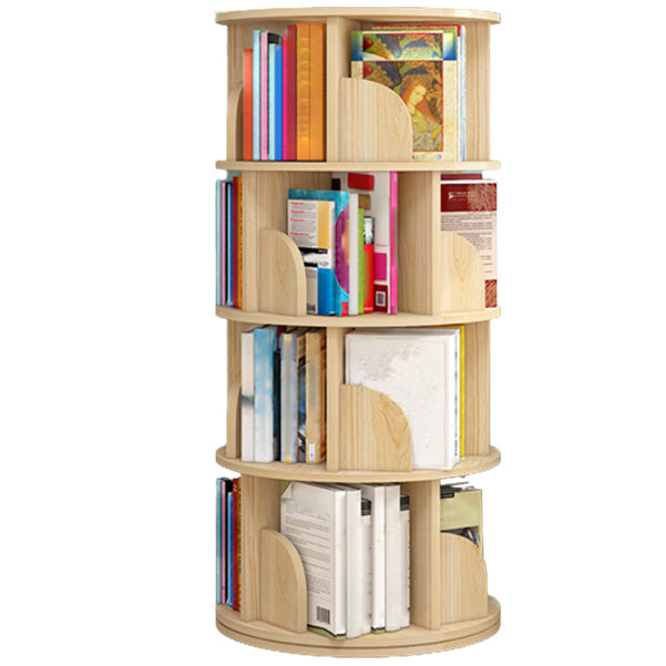 Modern Artificial Wood Bookcase Cylinder Bookshelf for Home Office