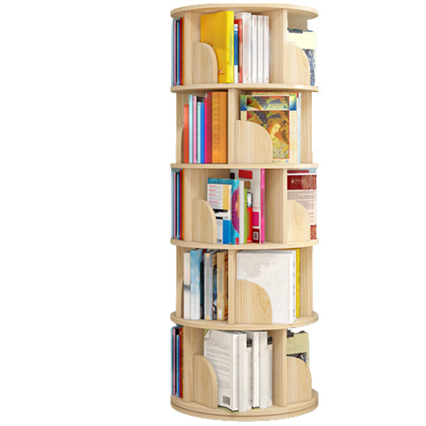 Modern Artificial Wood Bookcase Cylinder Bookshelf for Home Office