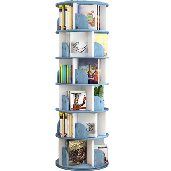 Modern Artificial Wood Bookcase Cylinder Bookshelf for Home Office