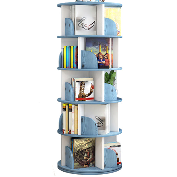 Modern Artificial Wood Bookcase Cylinder Bookshelf for Home Office