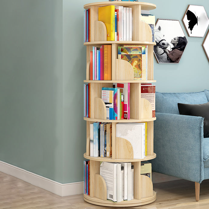 Modern Artificial Wood Bookcase Cylinder Bookshelf for Home Office